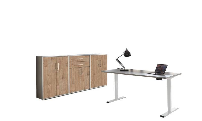 moebel-dich-auf Büromöbel-Set e-OFFICE EDITION, (Büromöbel-Set, Set 15, elektrisch höhenverstellbarer Schreibtisch + Aktenschränke), stufenlos verstellbar 69-119 cm, mit Memory-Funktion von moebel-dich-auf