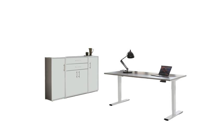 moebel-dich-auf Büromöbel-Set e-OFFICE EDITION, (Büromöbel-Set, Set 16, elektrisch höhenverstellbarer Schreibtisch + Aktenschränke), stufenlos verstellbar 69-119 cm, mit Memory-Funktion von moebel-dich-auf