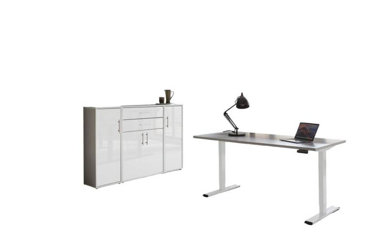 moebel-dich-auf Büromöbel-Set e-OFFICE EDITION, (Büromöbel-Set, Set 16, elektrisch höhenverstellbarer Schreibtisch + Aktenschränke), stufenlos verstellbar 69-119 cm, mit Memory-Funktion von moebel-dich-auf