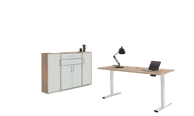 moebel-dich-auf Büromöbel-Set e-OFFICE EDITION, (Büromöbel-Set, Set 16, elektrisch höhenverstellbarer Schreibtisch + Aktenschränke), stufenlos verstellbar 69-119 cm, mit Memory-Funktion von moebel-dich-auf