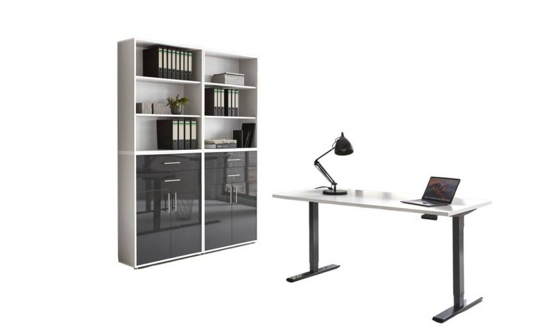 moebel-dich-auf Büromöbel-Set e-OFFICE EDITION, (Büromöbel-Set, Set 20, elektrisch höhenverstellbarer Schreibtisch + Aktenschränke), stufenlos verstellbar 69-119 cm, mit Memory-Funktion von moebel-dich-auf