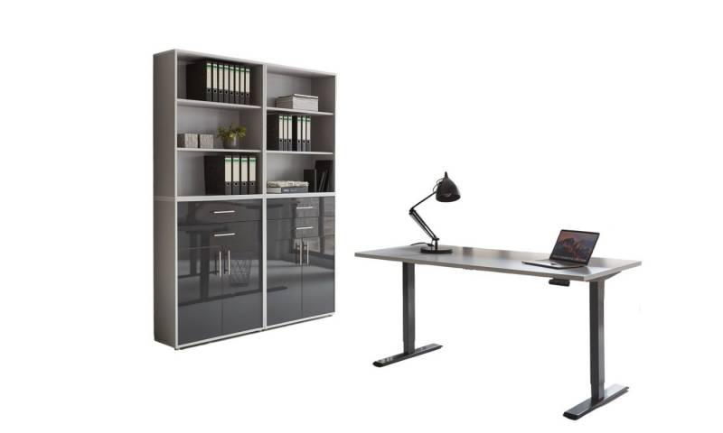 moebel-dich-auf Büromöbel-Set e-OFFICE EDITION, (Büromöbel-Set, Set 20, elektrisch höhenverstellbarer Schreibtisch + Aktenschränke), stufenlos verstellbar 69-119 cm, mit Memory-Funktion von moebel-dich-auf