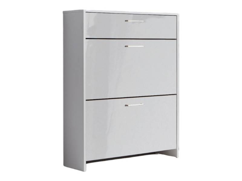 moebel-dich-auf Schuhkipper BERGAMO (Schuhschrank Schuhregal Garderobe, Made in Germany), weiß lackierte Hochglanzfronten von moebel-dich-auf