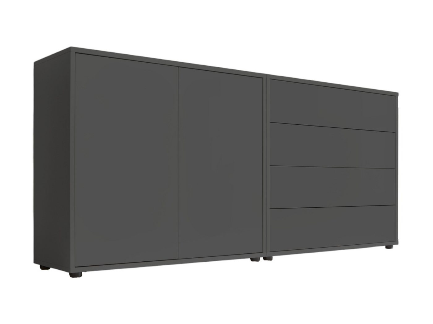 moebel-dich-auf Sideboard BEN Set 3 (2 Türen & 4 Schubkästen, in verschiedenen Farben), Push-to-open-Funktion von moebel-dich-auf
