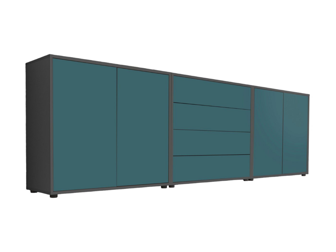 moebel-dich-auf Sideboard BEN Set 5 (4 Türen & 4 Schubkästen, in verschiedenen Farben), Push-to-open-Funktion von moebel-dich-auf