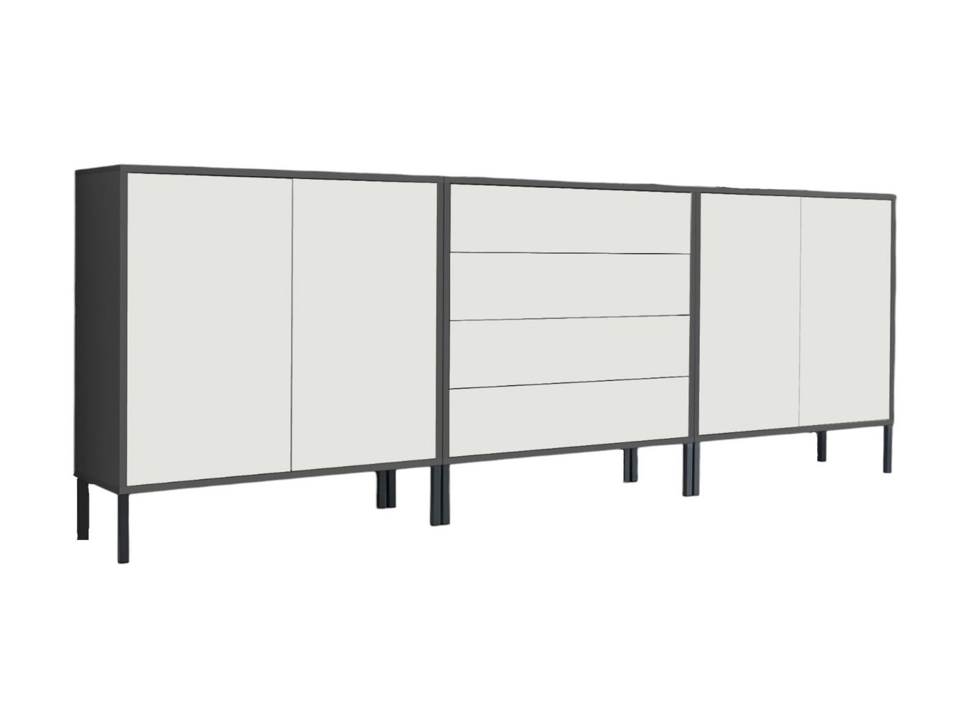 moebel-dich-auf Sideboard BEN Set 5 (mit Metallfüßen, in verschiedenen Farben), Push-to-open-Funktion von moebel-dich-auf