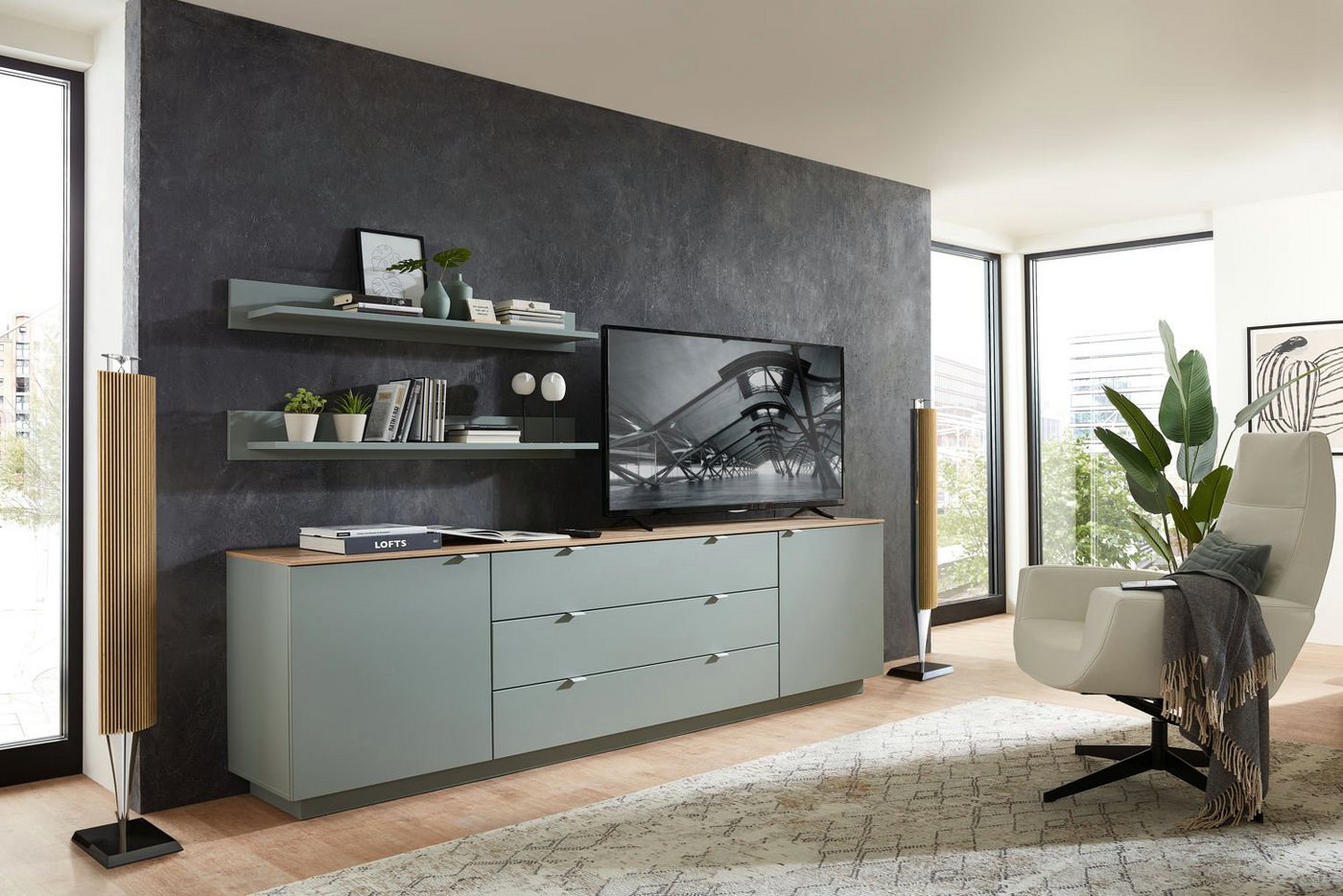 moebel-dich-auf Sideboard KORE 1 (in verschiedenen Farben und Ausführungen, TV-Sideboard optional mit 2 Wandboards), Soft-Close-Funktion von moebel-dich-auf