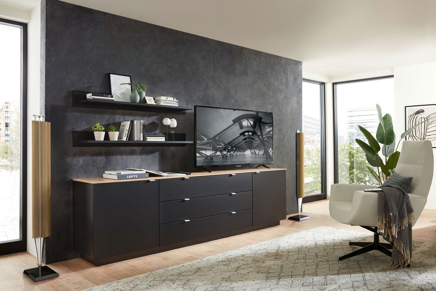 moebel-dich-auf Sideboard KORE 1 (in verschiedenen Farben und Ausführungen, TV-Sideboard optional mit 2 Wandboards), Soft-Close-Funktion von moebel-dich-auf