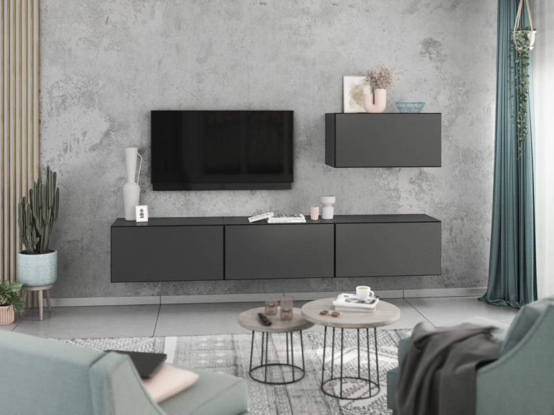 moebel-dich-auf Wohnwand VARIANTO 4, (4- teilig., besteht aus 4x Schrank mit Klappe), MDF Fronten tiefgezogen, Softclose von moebel-dich-auf