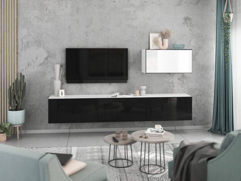 moebel-dich-auf Wohnwand VARIANTO 4, (4- teilig., besteht aus 4x Schrank mit Klappe), MDF Fronten tiefgezogen, Softclose von moebel-dich-auf