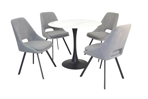 moebel direkt online 5tlg. Tischgruppe bestehend aus Esstisch und 4 Stühlen grau von moebel direkt online