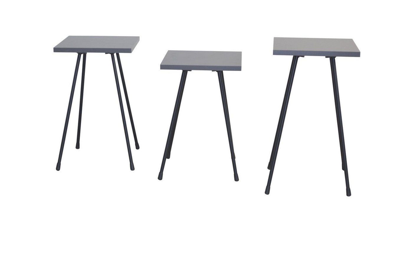 moebel-direkt-online Beistelltisch 3tlg. Tisch-Set / 3tlg.-Blumenständer-Set / in zwei Farben (3tlg. Set, 3er-Set), Beine aus Stahlrohr, schwarz pulverbeschichtet von moebel-direkt-online