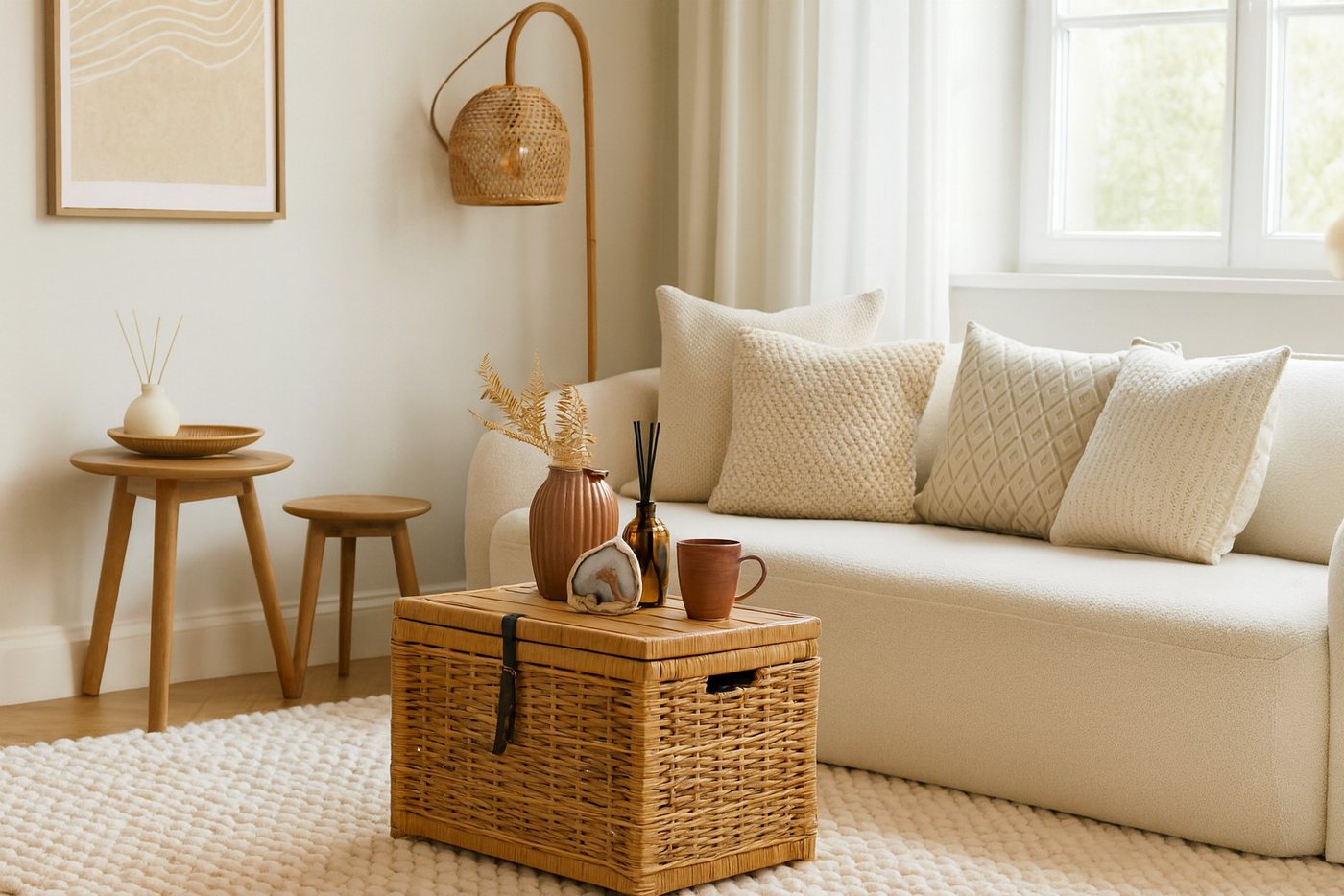 moebel-direkt-online Couchtisch Ashton, Aus Rattangeflecht, aufwendig handgeflochten von moebel-direkt-online