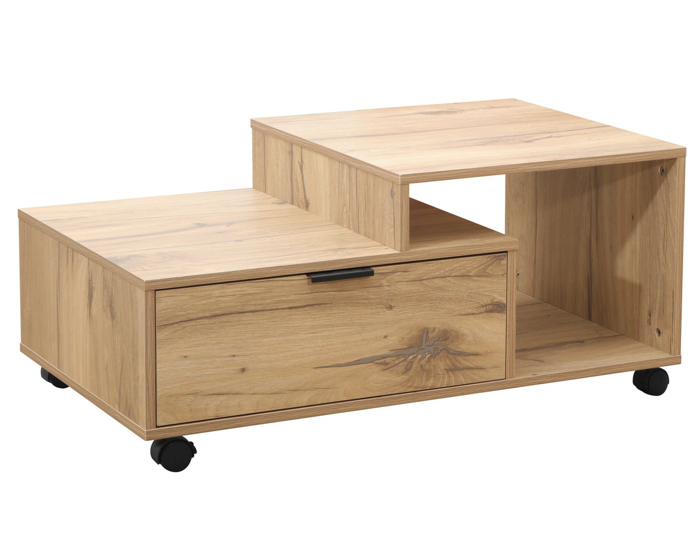 moebel-direkt-online Couchtisch In drei Dekorfarben, mit Rollen (mit Schublade), Breite 90 cm von moebel-direkt-online