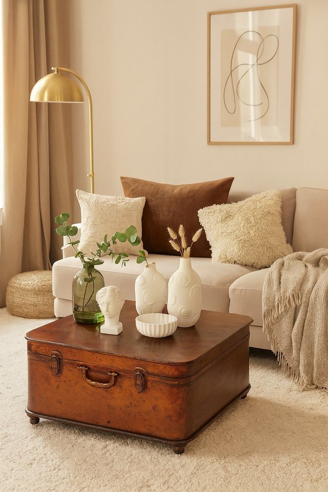 moebel-direkt-online Couchtisch Koffer, aus Metall, mit einer Vintageoberfläche von moebel-direkt-online