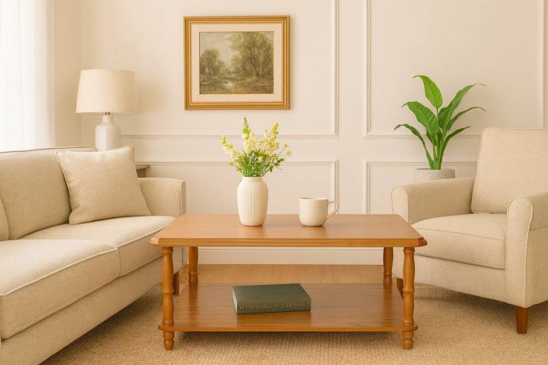 moebel-direkt-online Couchtisch Martha, gedrechselte Holzbeine von moebel-direkt-online