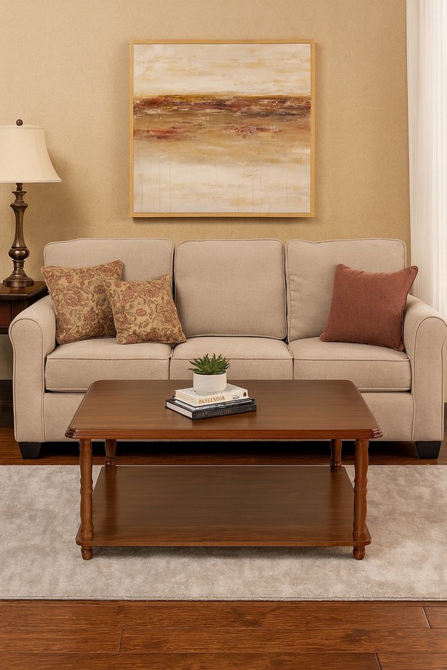 moebel-direkt-online Couchtisch Martha, gedrechselte Holzbeine von moebel-direkt-online