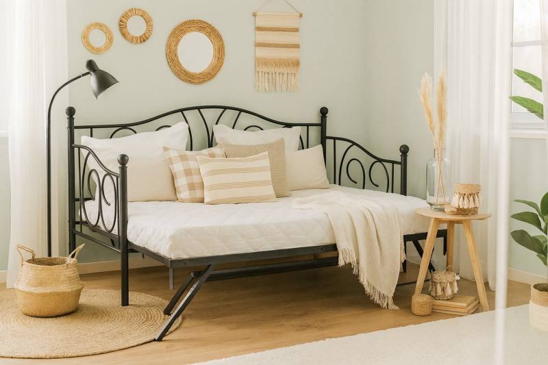 moebel-direkt-online Daybed Metallbett Daybett mit Gästebett in zwei Farben von moebel-direkt-online