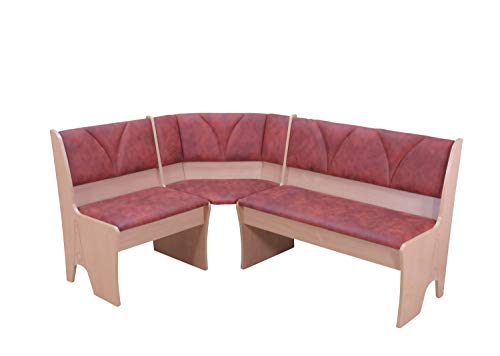 moebel direkt online Eckbank 124x165 cm Silvia buche Natur/Terracotta Vintage von moebel direkt online