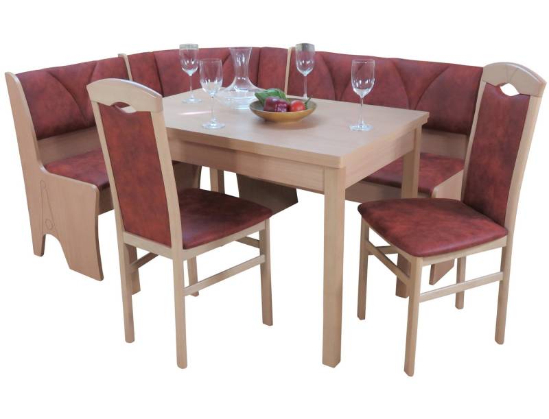 moebel-direkt-online Eckbankgruppe 4tlg. Eckbankgruppe wahlweise mit Tisch mit Auszug oder ohne, (Spar-Set, 4tlg. Set), Eckbank mit Stauraumfunktion von moebel-direkt-online