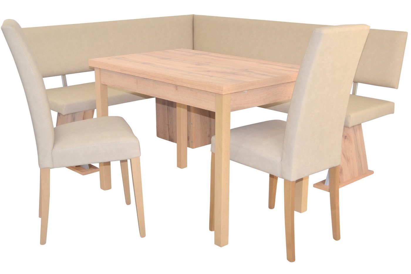 moebel-direkt-online Eckbankgruppe Schenkelmaß 150x182 cm, in vier attraktiven Farbkombinationen, (Spar-Set, 4tlg. Set) von moebel-direkt-online