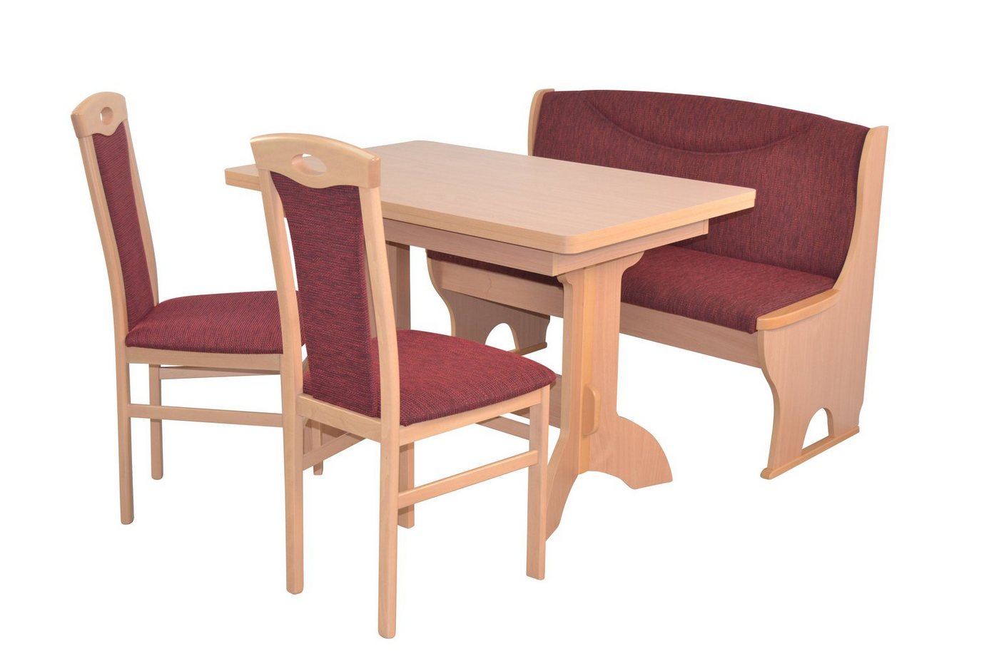 moebel-direkt-online Essgruppe 4teilige Sitzgruppe bestehend aus einen Esstisch, Sitzbank, 2 Stühlen, (Spar-Set, 4teiliges Tischset), Sitzbank mit Stauraumfunktion von moebel-direkt-online