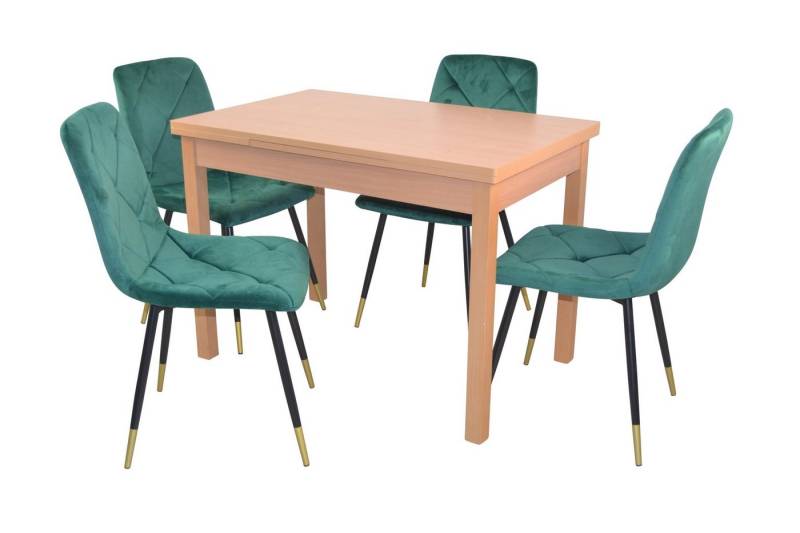 moebel-direkt-online Essgruppe 5teilige Tischgruppe, bestehend aus Esstisch ausziehbar und 4 Stühlen, (Spar-Set, 5tlg. Set) von moebel-direkt-online