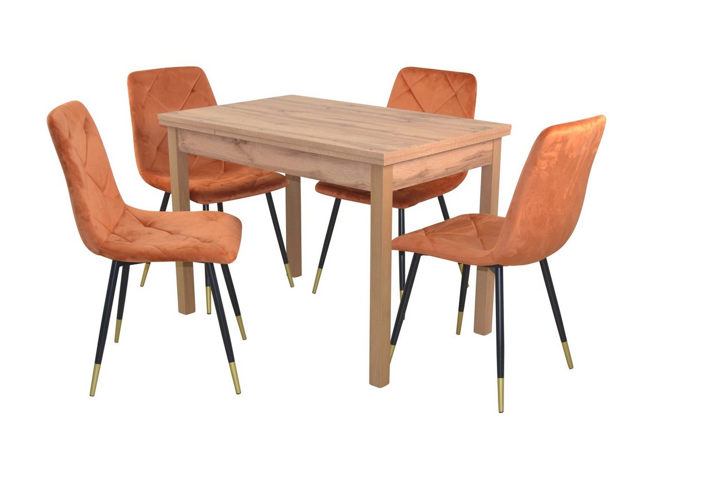moebel-direkt-online Essgruppe 5teilige Tischgruppe, bestehend aus Esstisch ausziehbar und 4 Stühlen, (Spar-Set, 5tlg. Set) von moebel-direkt-online