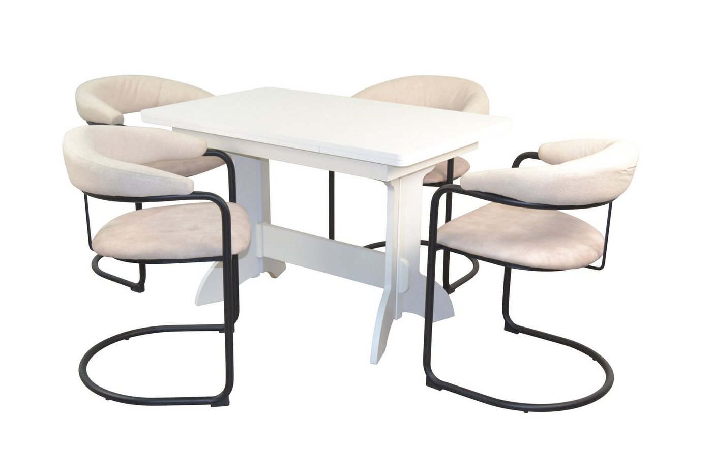 moebel-direkt-online Essgruppe 5tlg. Tischgruppe / 4 Schwingstühle, 1 Esstisch mit Auszugsfunktion, (Spar-Set, 5teilige Tischgruppe) von moebel-direkt-online