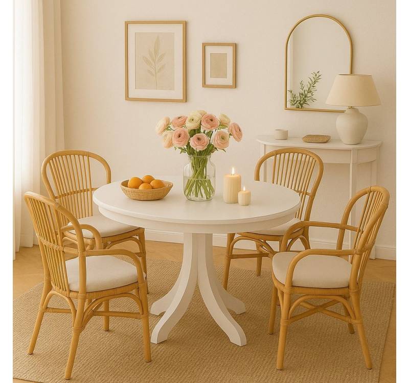 moebel-direkt-online Essgruppe 5tlg. Tischgruppe bestehend aus Esstisch ausziehbar und vier Stühlen, (Spar-Set) von moebel-direkt-online