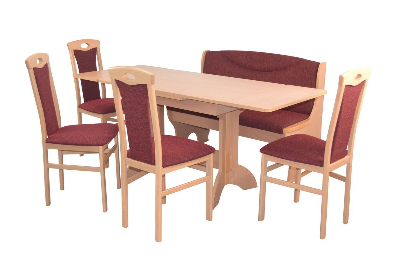 moebel-direkt-online Essgruppe 6teilige Tischgruppe, (Spar-Set, 6teiliges Set), Sitzbank mit Stauraumfunktion von moebel-direkt-online