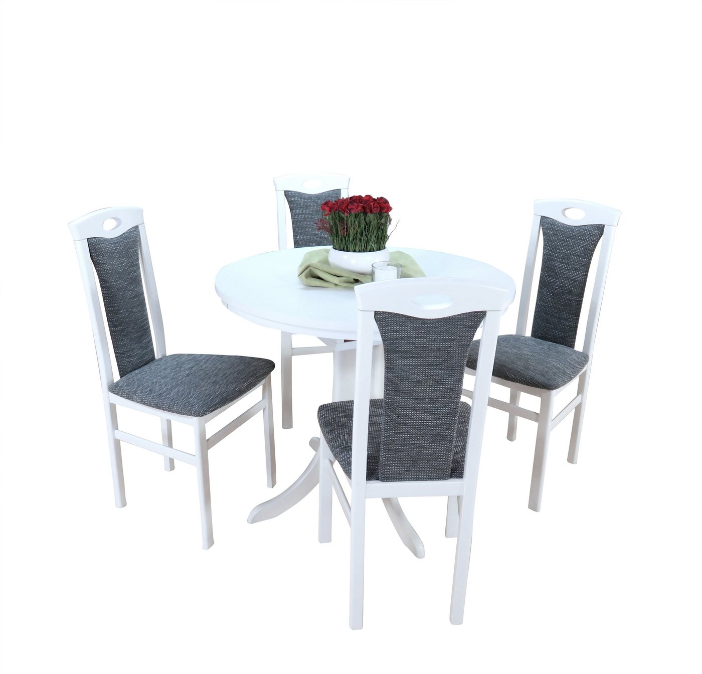 moebel-direkt-online Essgruppe Birde, (Spar-Set, 5-tlg., Auszugs-Esstisch mit 4 Stühlen), Tisch mit 4 Stühlen von moebel-direkt-online
