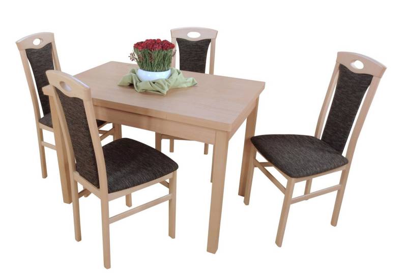 moebel-direkt-online Essgruppe Janina, (Spar-Set, Tischgruppe 5tlg), Tisch mit 4 Stühlen von moebel-direkt-online