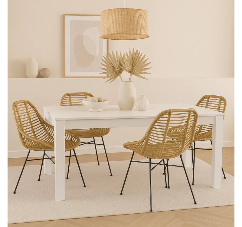 moebel-direkt-online Essgruppe Tischgruppe bestehend aus einem großen Esstisch 160x90 cm und Stühlen, (Spar-Set) moebel-direkt-online Essgruppe Tischgruppe bestehend aus einem großen Esstisch 160x90 cm und Stühlen, (Spar-Set) von moebel-direkt-online