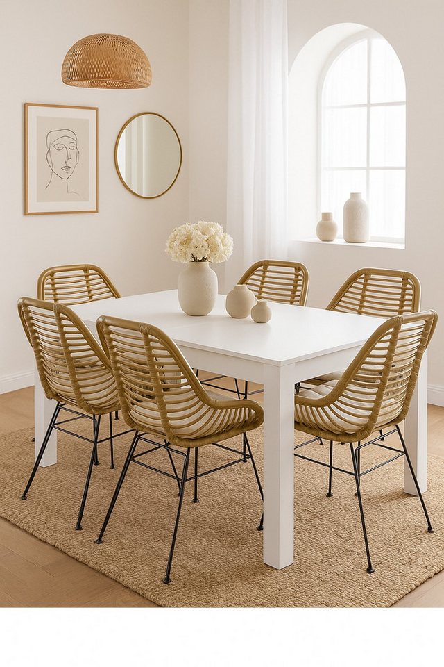 moebel-direkt-online Essgruppe Tischgruppe bestehend aus einem großen Esstisch 160x90 cm und Stühlen, (Spar-Set) moebel-direkt-online Essgruppe Tischgruppe bestehend aus einem großen Esstisch 160x90 cm und Stühlen, (Spar-Set) von moebel-direkt-online