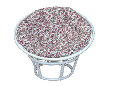 moebel direkt online Papasansessel, Durchmesser 100 cm Sessel mit Kissen weiß von moebel direkt online