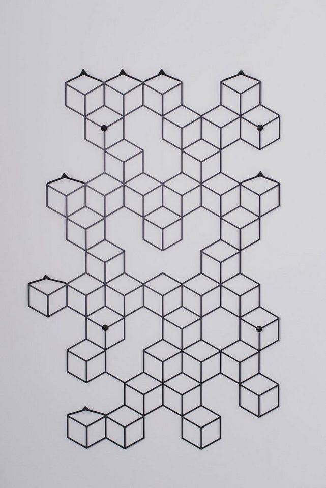 moebel-direkt-online Wandgarderobe Stiga (Design-Wandgarderobe mit 8 Kleiderhaken), aus Metall, 8 Kleiderhaken von moebel-direkt-online