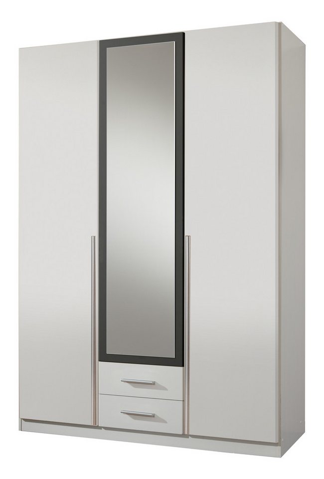 möbel-direkt.de Drehtürenschrank Skate in Weiß mit Grafit (Komplett Set, 1-St., Kleiderschrank als 2Türer, 3Türer oder 4Türer wählbar) Made in Germany, mit Spiegel von möbel-direkt.de