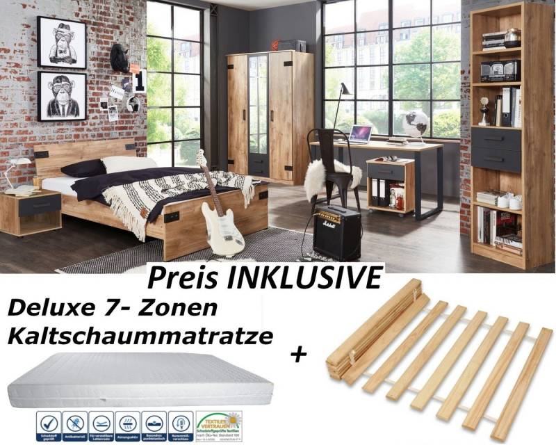 möbel-direkt.de Jugendzimmer-Set Liverpool, (Komplett Set, 8-St., in verschiedenen Zusammenstellungen auswählbar), Made in Germany von möbel-direkt.de