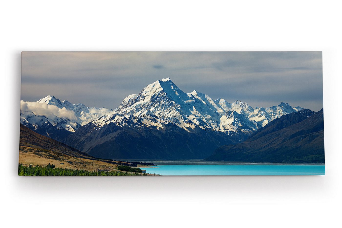 möbel-direkt.de Leinwandbild Berg Bergsee Alaska Natur Schneegipfel Wald See von möbel-direkt.de