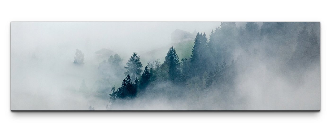 möbel-direkt.de Leinwandbild Bilder XXL Bäume im Nebel Wandbild auf Leinwand von möbel-direkt.de