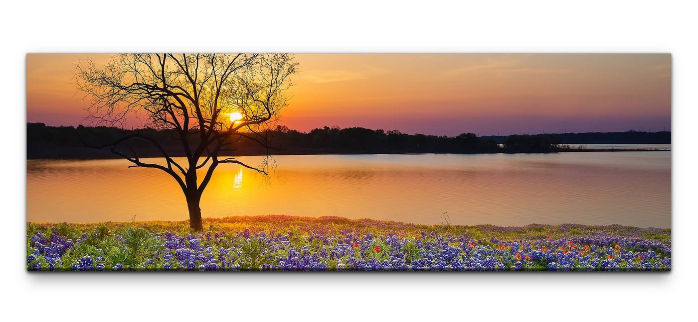 möbel-direkt.de Leinwandbild Bilder XXL Baum im Blumenmeer Wandbild auf Leinwand von möbel-direkt.de