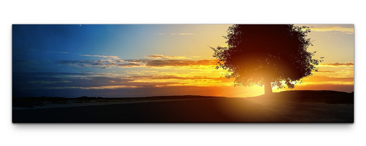 möbel-direkt.de Leinwandbild Bilder XXL Baum mit Sternenhimmel Wandbild auf Leinwand von möbel-direkt.de