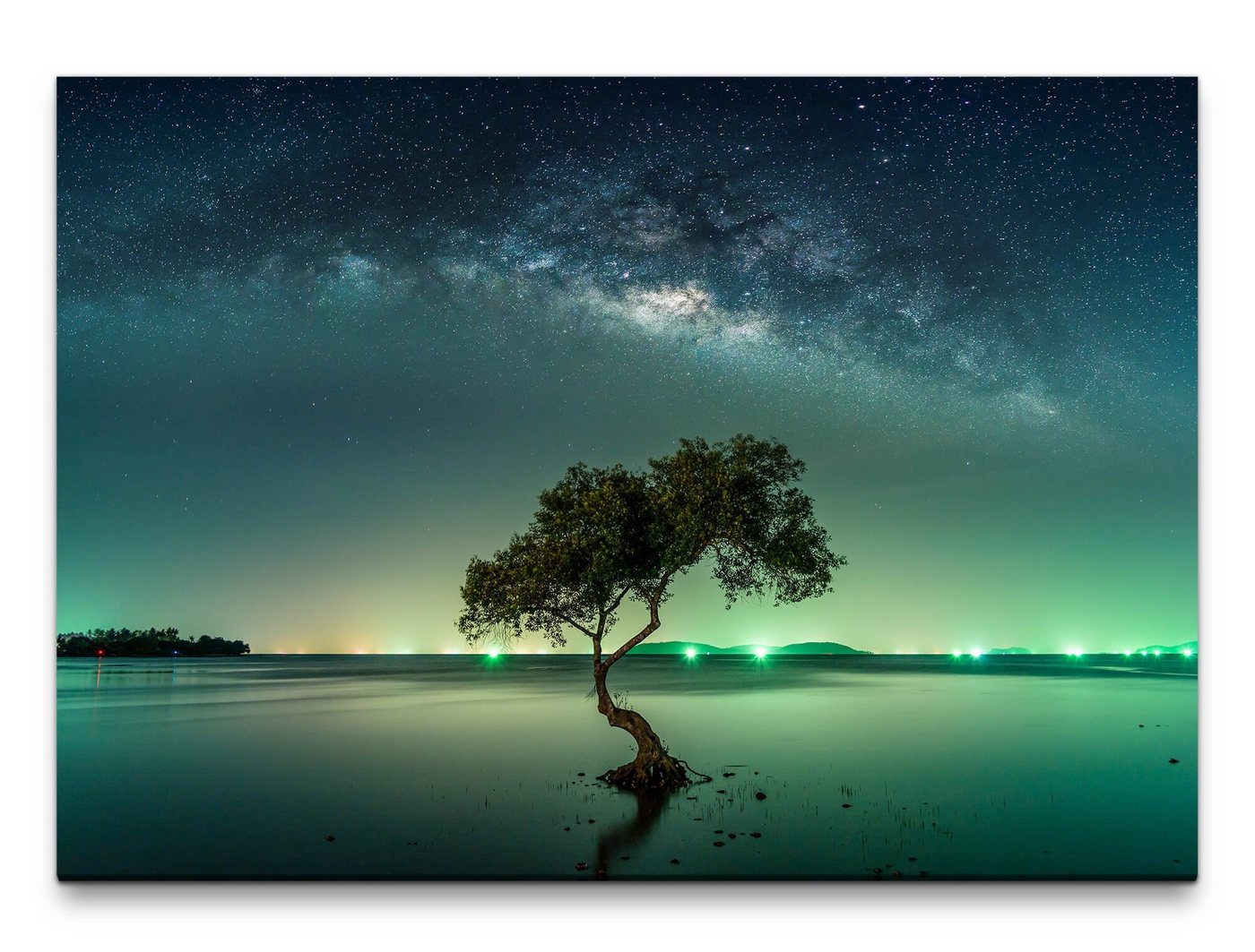 möbel-direkt.de Leinwandbild Bilder XXL Baum unter Sternen Wandbild auf Leinwand von möbel-direkt.de