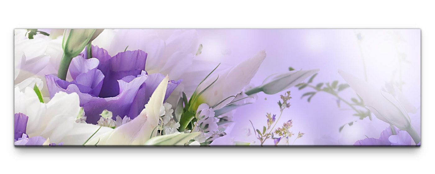 möbel-direkt.de Leinwandbild Bilder XXL Blumen lilaweiss Wandbild auf Leinwand von möbel-direkt.de