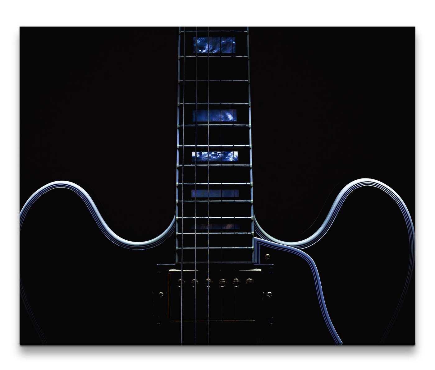 möbel-direkt.de Leinwandbild Bilder XXL E-Gitarre schwarz Wandbild auf Leinwand von möbel-direkt.de
