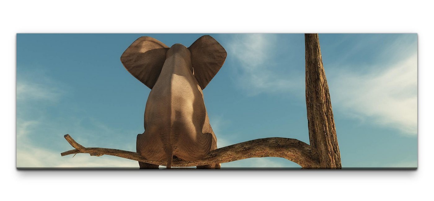 möbel-direkt.de Leinwandbild Bilder XXL Elefant im Baum Wandbild auf Leinwand von möbel-direkt.de