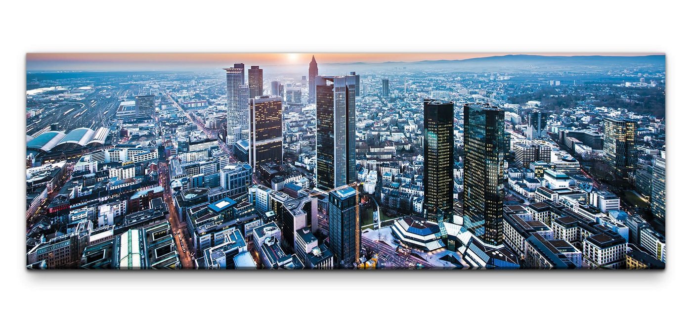 möbel-direkt.de Leinwandbild Bilder XXL Frankfurt Skyline Wandbild auf Leinwand von möbel-direkt.de
