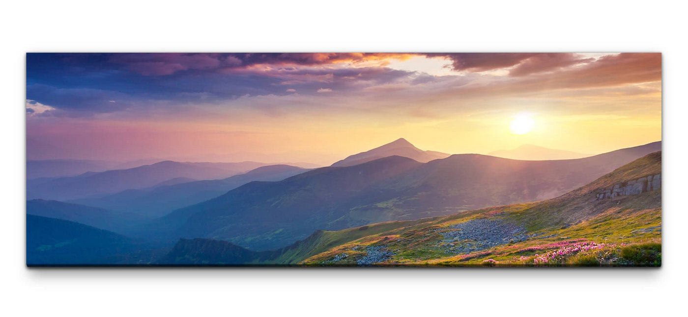 möbel-direkt.de Leinwandbild Bilder XXL Lila Blumen Wandbild auf Leinwand von möbel-direkt.de