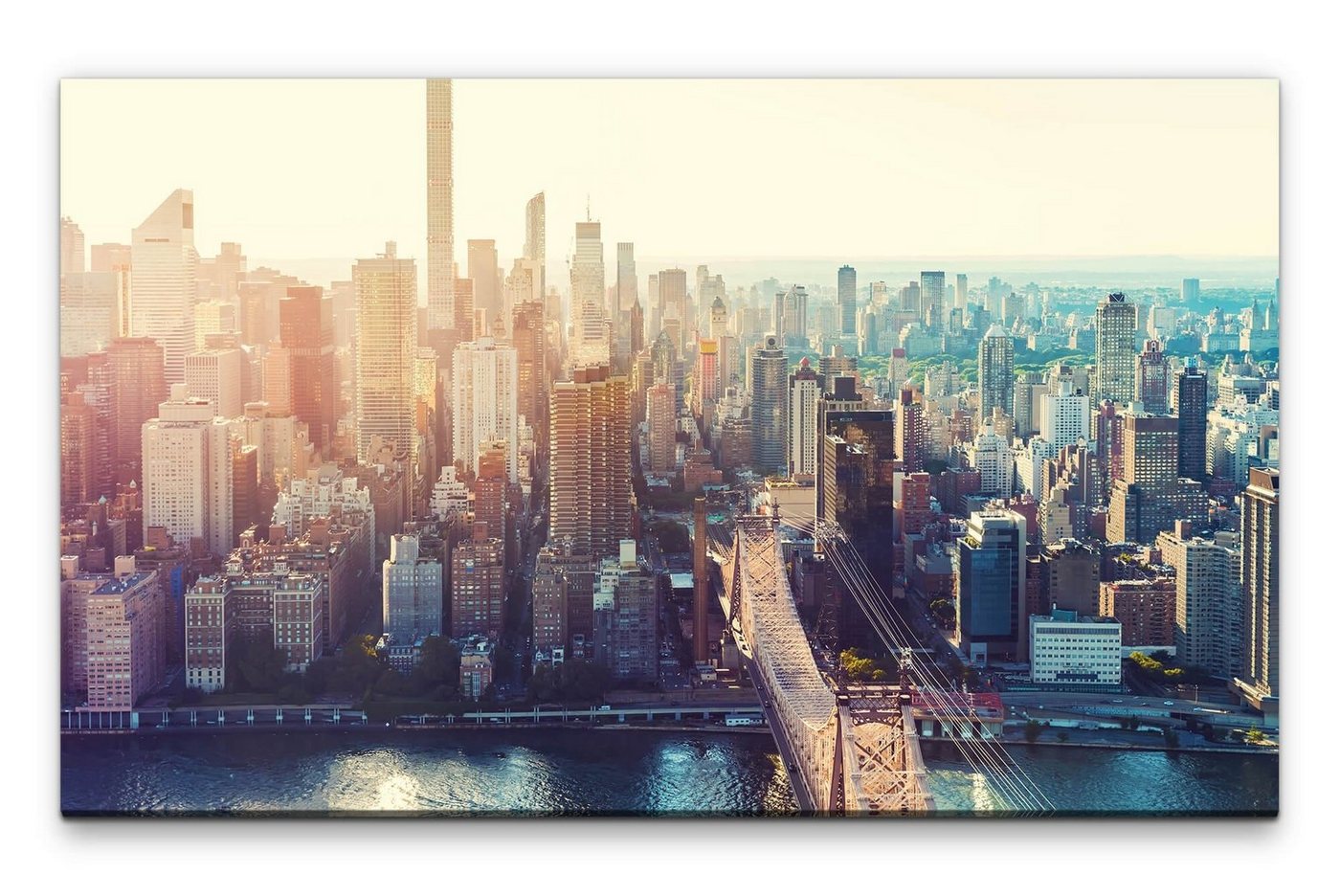 möbel-direkt.de Leinwandbild Bilder XXL New York Dämmerung Wandbild auf Leinwand von möbel-direkt.de